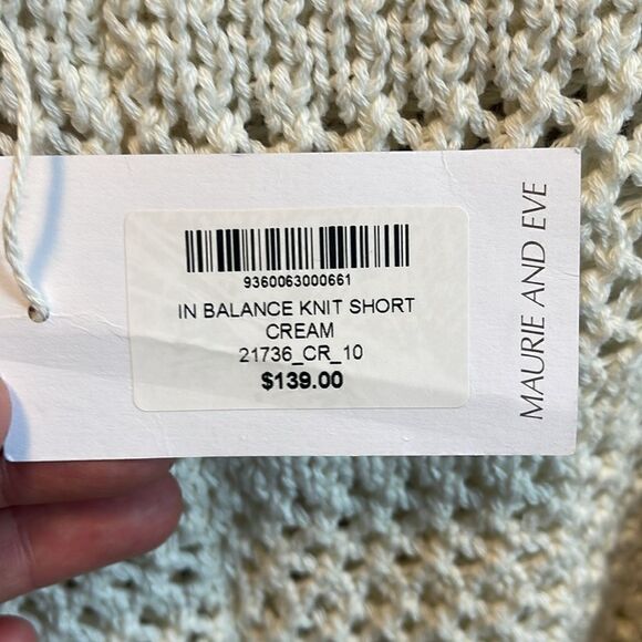 Maurie & Eve In Balance Beachy Boho Knit Crochet Shorts in Ivory Sz 6. NWT - Picture 7 of 8